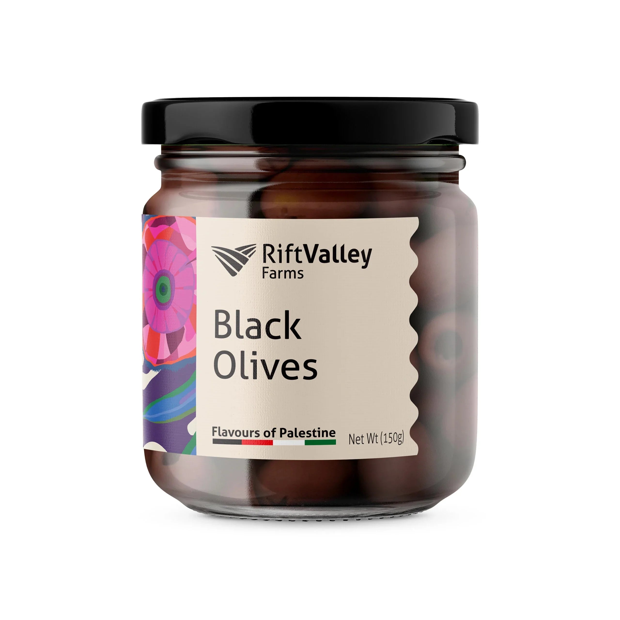 Schwarze Oliven aus Palästina 150g Rift Valley Farms Oliven Rift Valley Farms